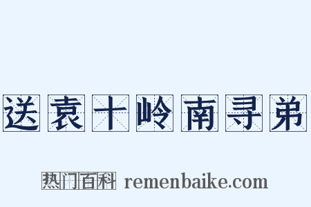 送袁十岭南寻弟是什么意思的图片